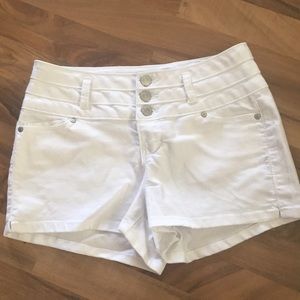 White high rise shorts